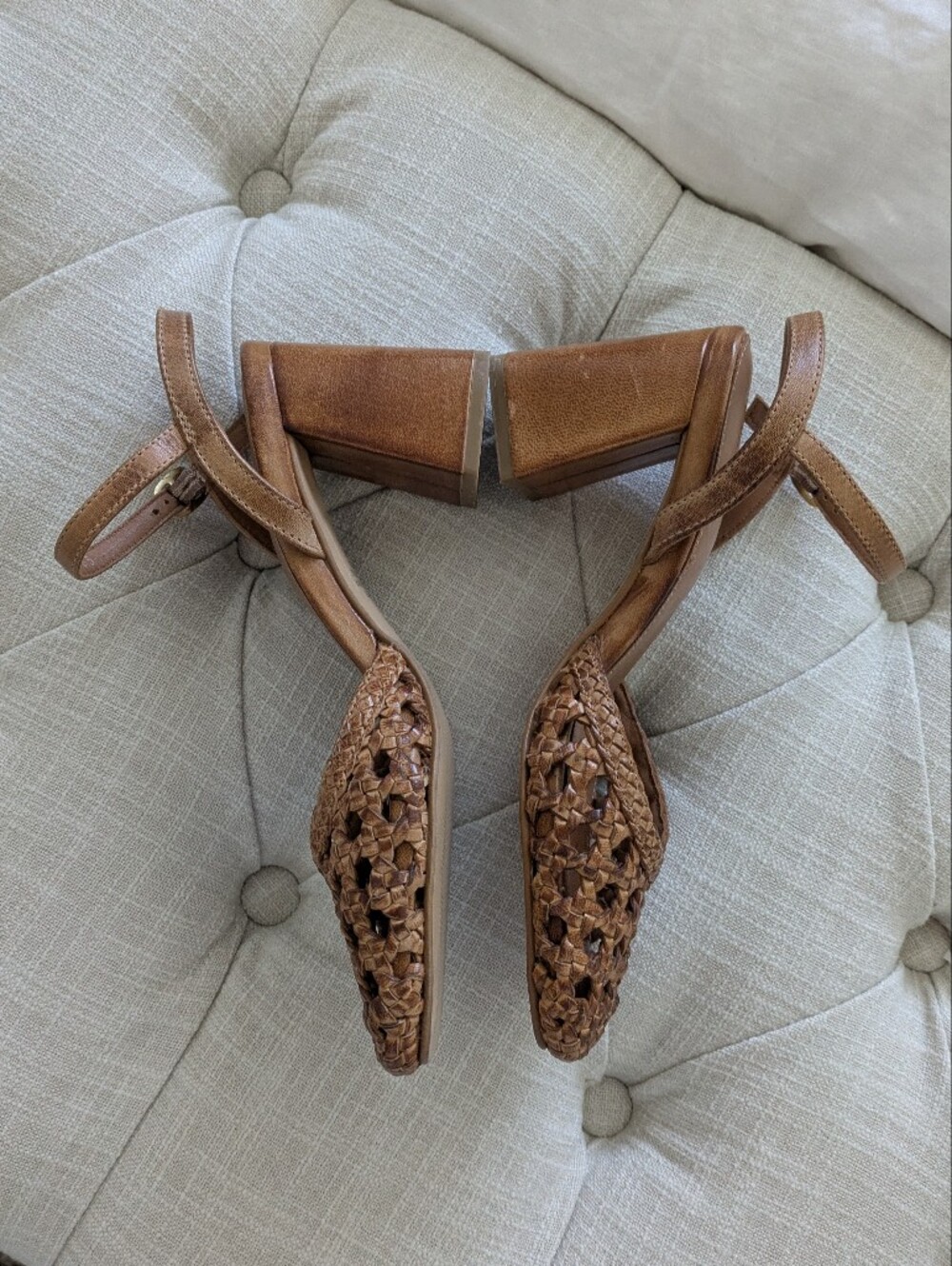 Seychelles Bali Pumps Woven Pumps In Tan Or Brown, Size 8.5 - Picture 2 of 8
